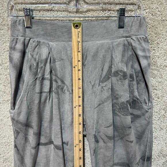 Heel Athens Lab Crop Pants Women's S Gray Tie Dye Pleated Pull On Organic Cotton - Picture 8 of 14